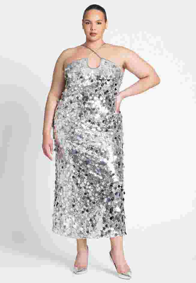 Strappy Paillette Column Dress image number 0