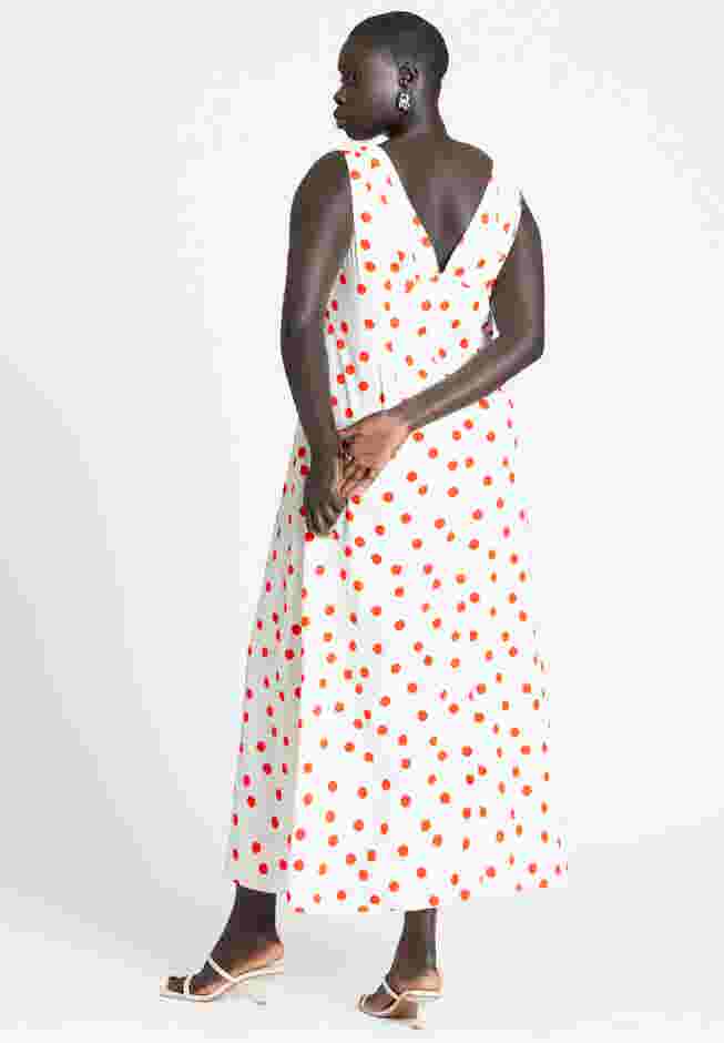 Polka Dot Shirred Maxi Dress image number 2