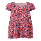 Cotton Spandex Scoop Neck Short Sleeve A Line Tee Dress image number null