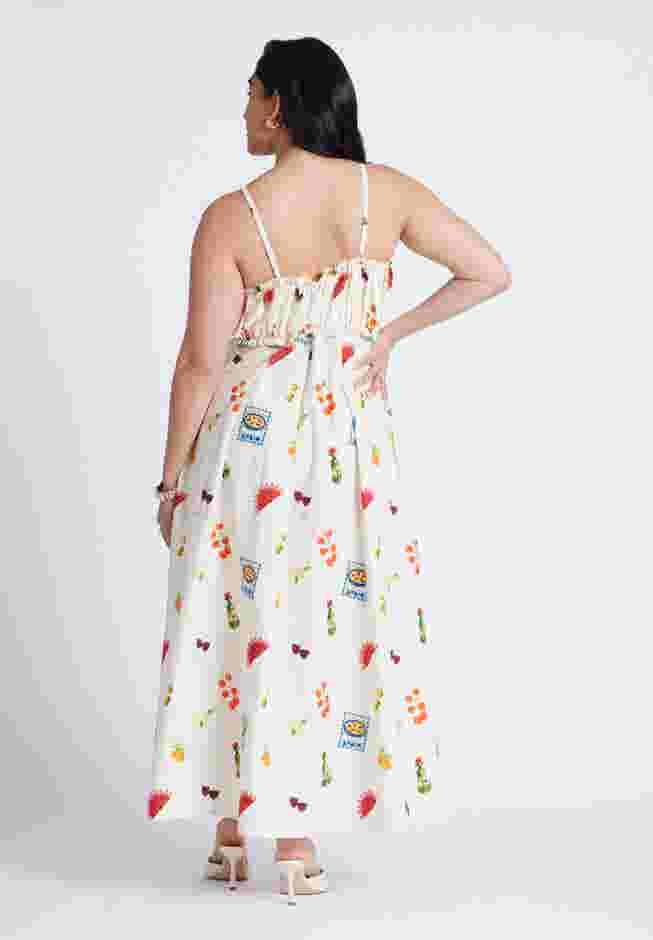 Shirred Bodice Ruffle Maxi Dress image number 1