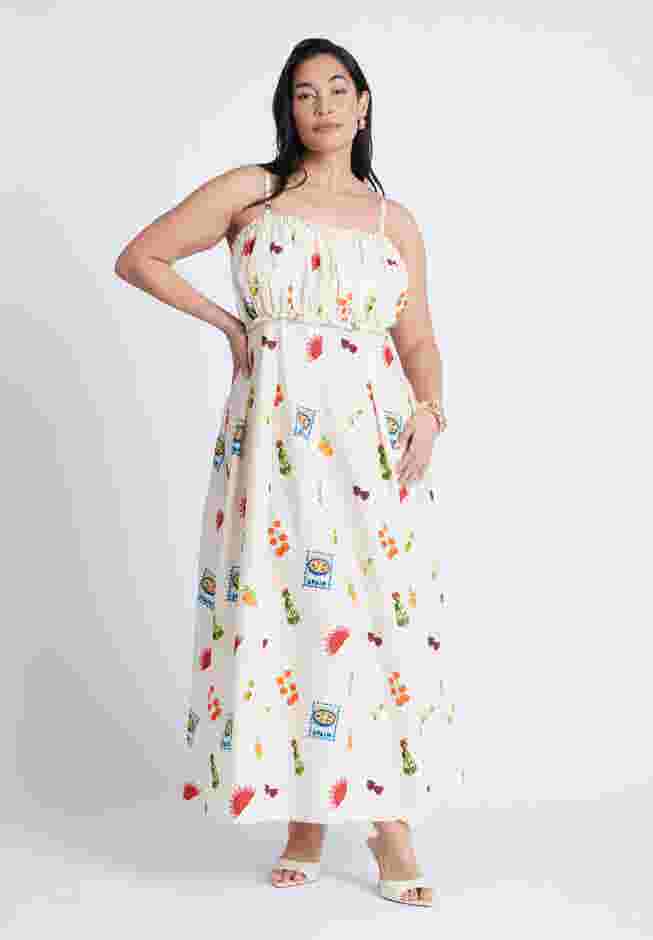 Shirred Bodice Ruffle Maxi Dress image number 0