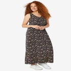 Cotton Spandex Scoop Neck Sleeveless A-Line Maxi Dress image number null