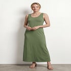 Cotton Spandex Scoop Neck Sleeveless A-Line Maxi Dress image number null