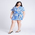 Printed Linen Mini Dress image number null