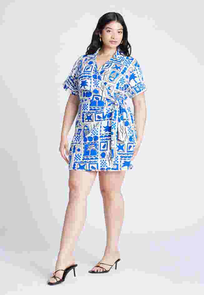 Printed Linen Mini Dress image number 2