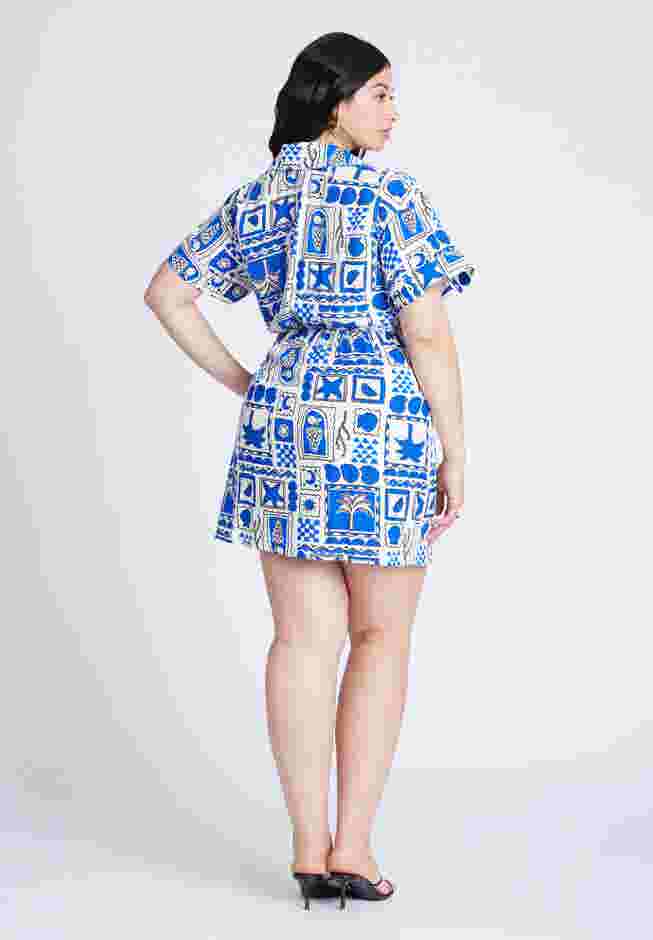 Printed Linen Mini Dress image number 3