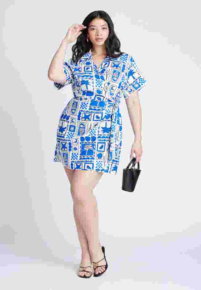 Printed Linen Mini Dress image number 0