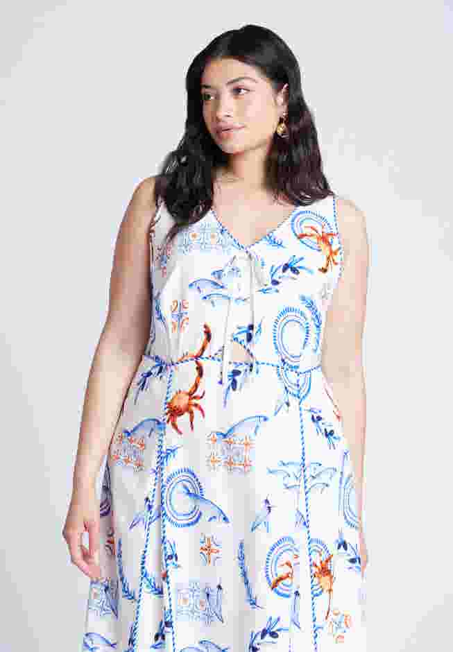 Roping Detail Printed Maxi Dress image number 3