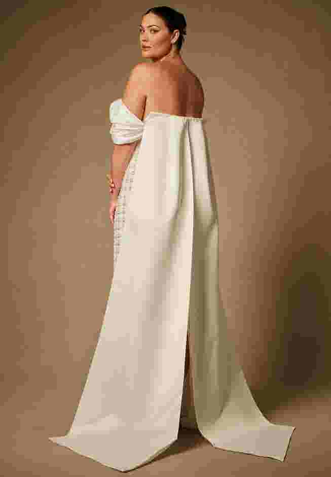 Bridal by ELOQUII Embellished Column Gown With Train image number 1