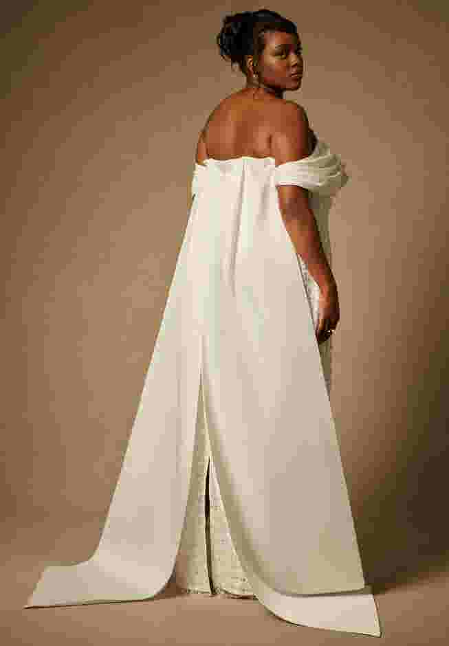 Bridal by ELOQUII Embellished Column Gown With Train image number 3