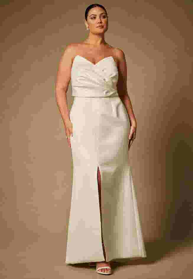 Bridal by ELOQUII Sculptural Gown With Removable Skirt image number 8