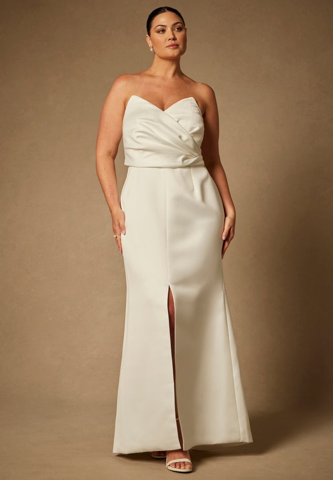 Bridal by ELOQUII Sculptural Gown With Removable Skirt image number 8
