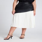 Mixed Media Pleated Skirt image number null