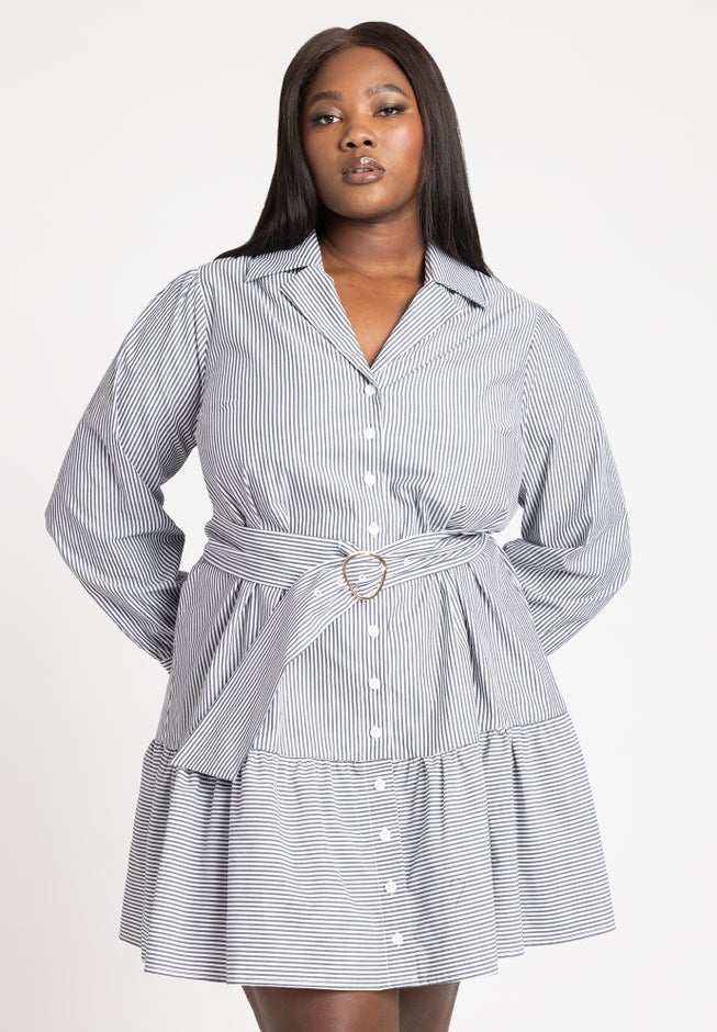 Mini Shirt Dress With Belt image number null