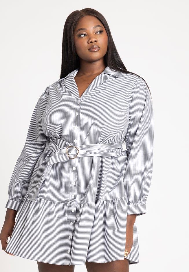 Mini Shirt Dress With Belt image number null