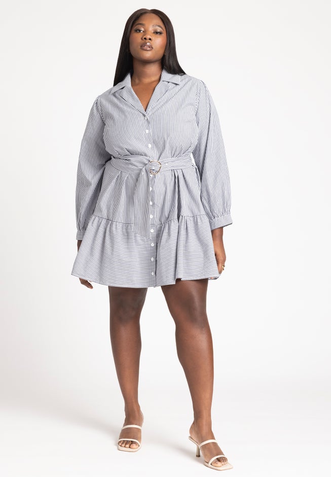 Mini Shirt Dress With Belt image number null