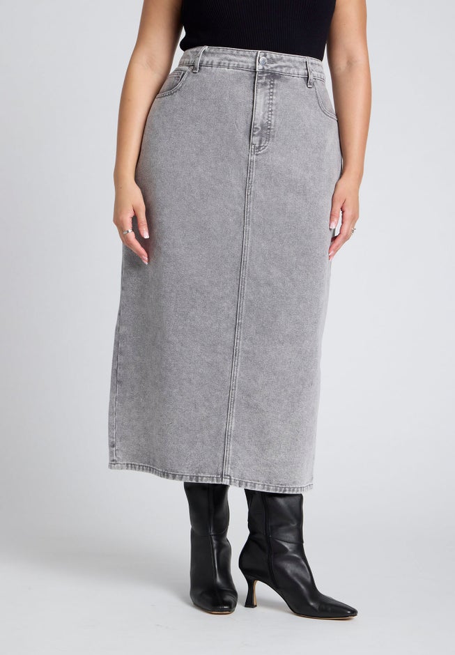 Denim Midi Skirt image number 1