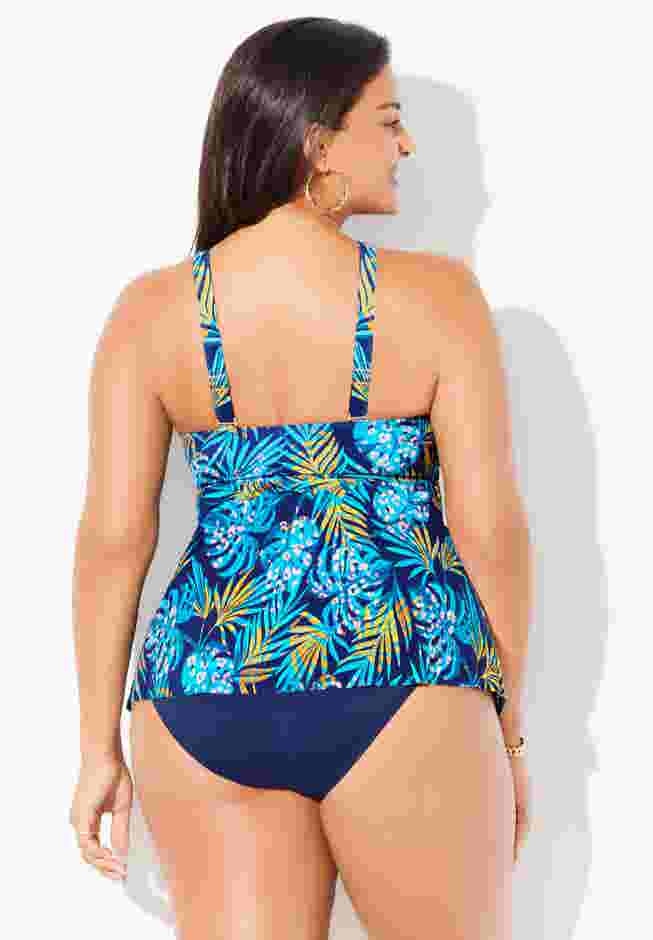 V-Neck Twist Tankini Top image number 1