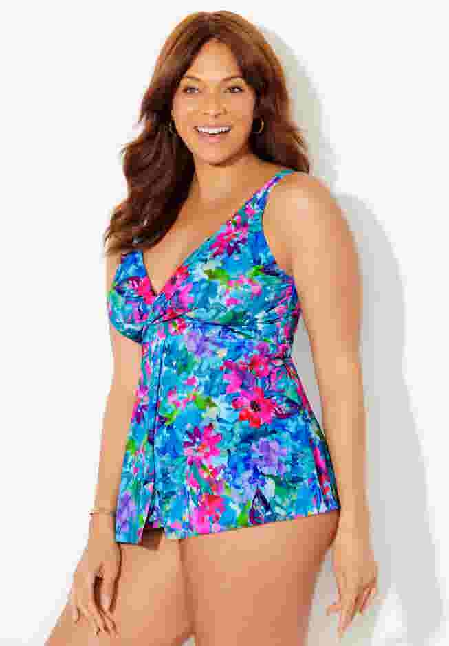 V-Neck Twist Tankini Top image number 2