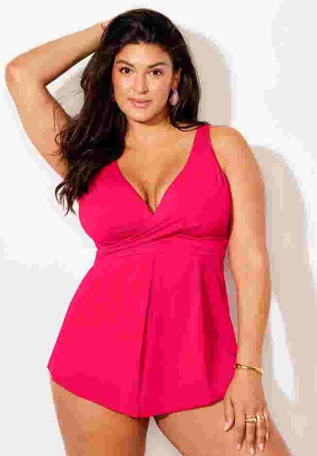 V-Neck Twist Tankini Top image number 3