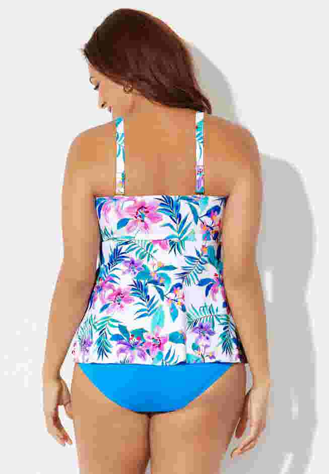 V-Neck Twist Tankini Top image number 1