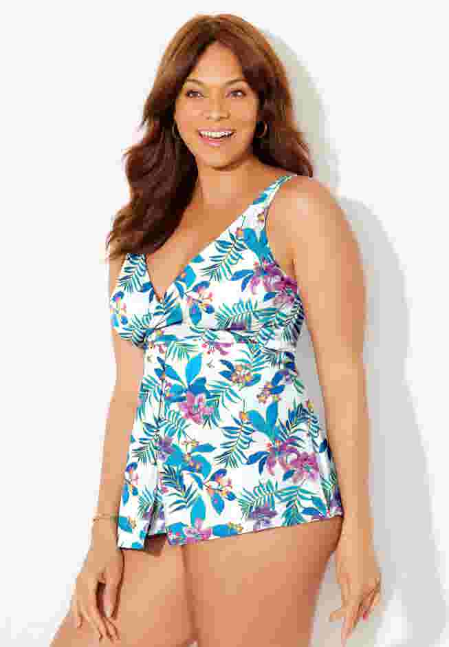 V-Neck Twist Tankini Top image number 2