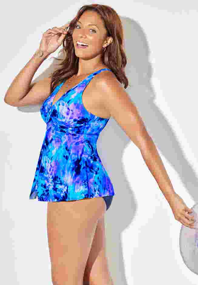V-Neck Twist Tankini Top image number 2