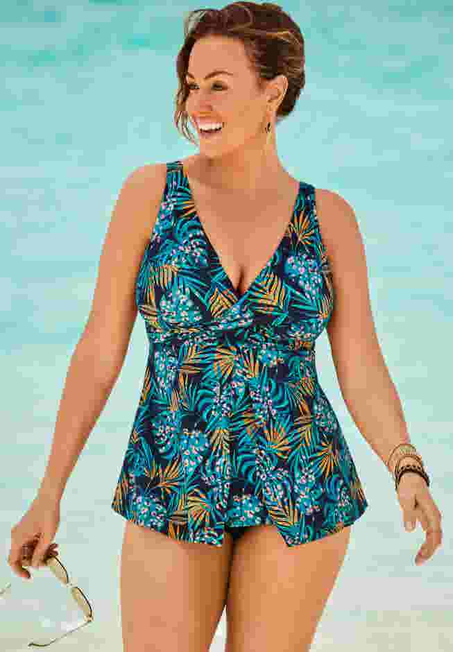 V-Neck Twist Tankini Top image number 0