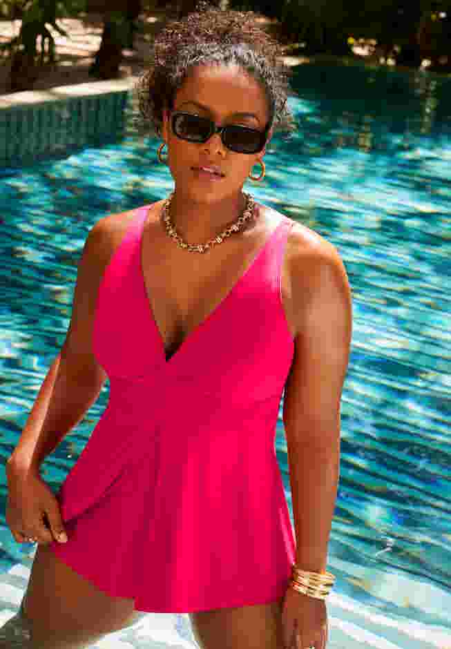 V-Neck Twist Tankini Top image number 0