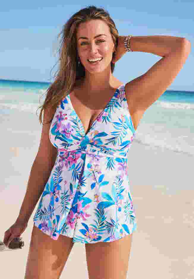 V-Neck Twist Tankini Top image number 0