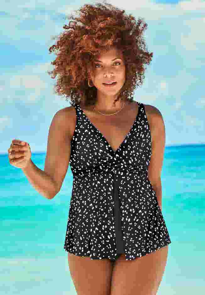 V-Neck Twist Tankini Top image number 0