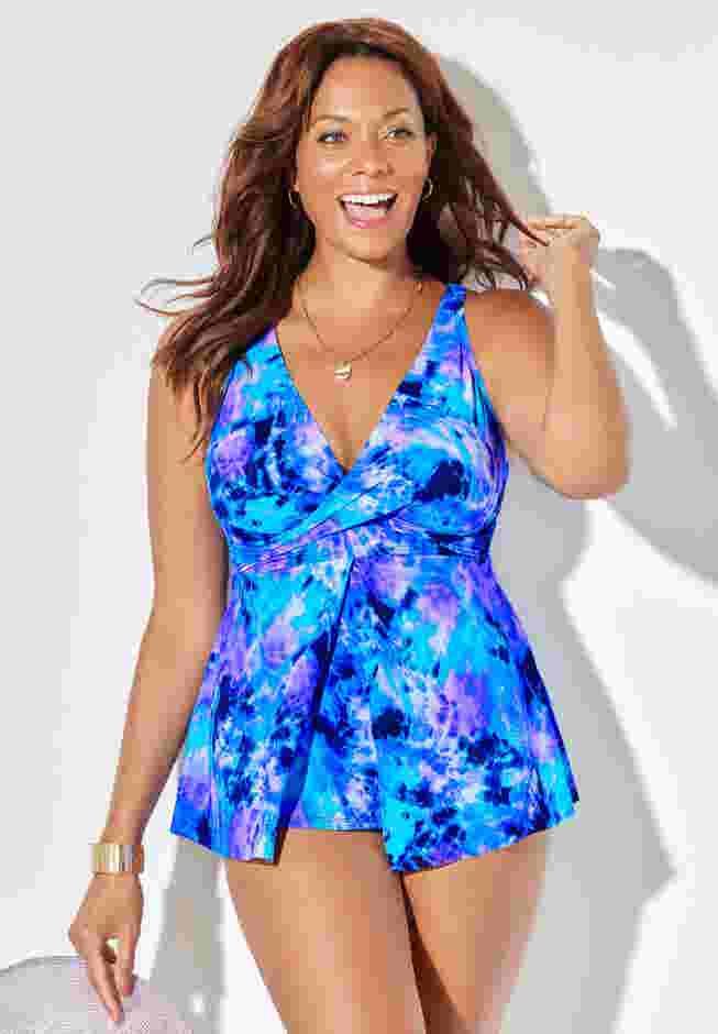 V-Neck Twist Tankini Top image number 0