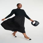 Mockneck Twofer Midi Dress image number null