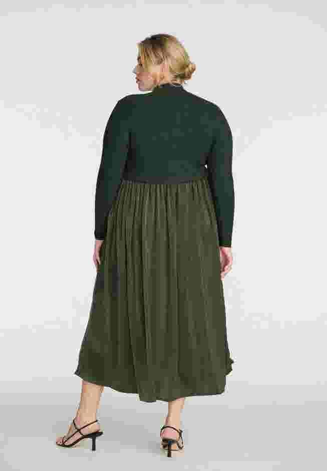 Mockneck Twofer Midi Dress image number 1