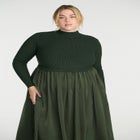 Mockneck Twofer Midi Dress image number null