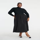 Mockneck Twofer Midi Dress image number null