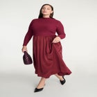 Mockneck Twofer Midi Dress image number null