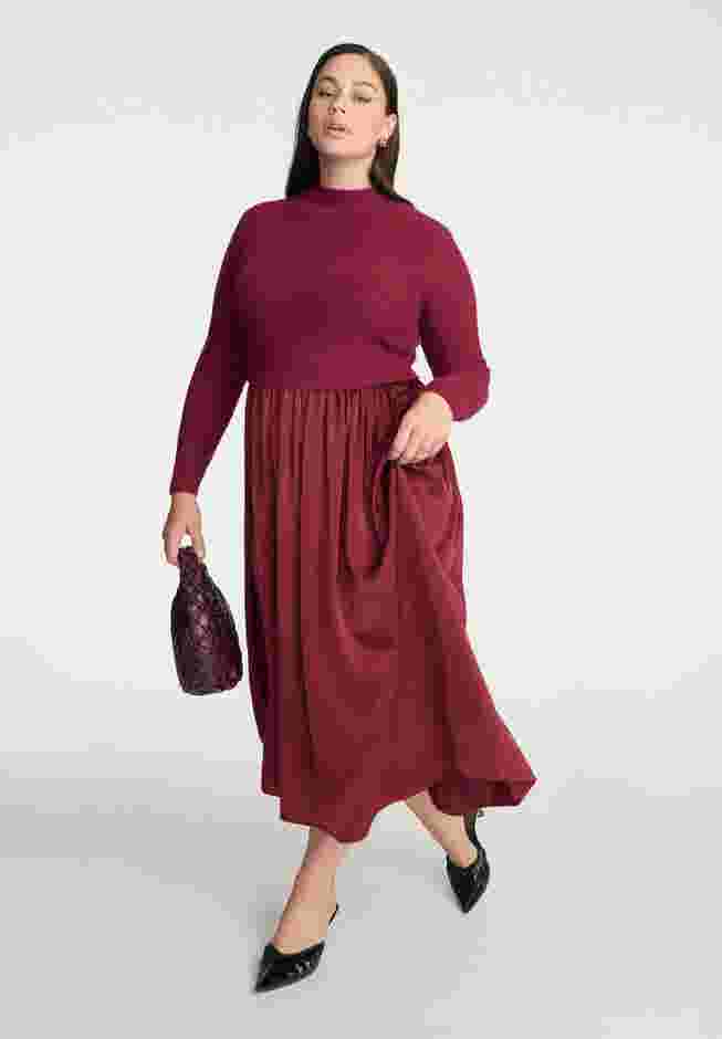 Mockneck Twofer Midi Dress image number 0
