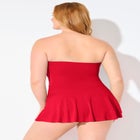 Ruched Skirted Bandeau Swimdress image number null