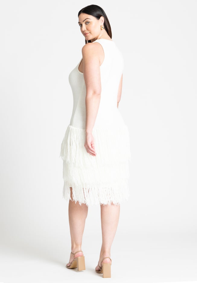 Fringe Sweater Mini Dress image number 1
