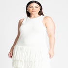 Fringe Sweater Mini Dress image number null