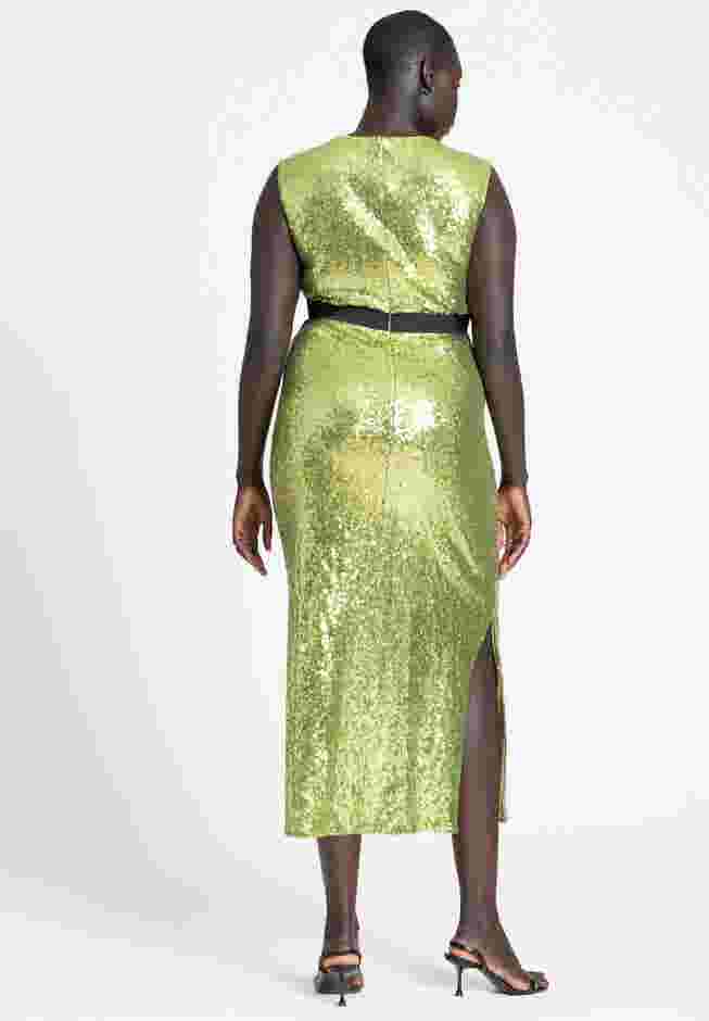Sleeveless Sequin Column Cutout Dress image number 1