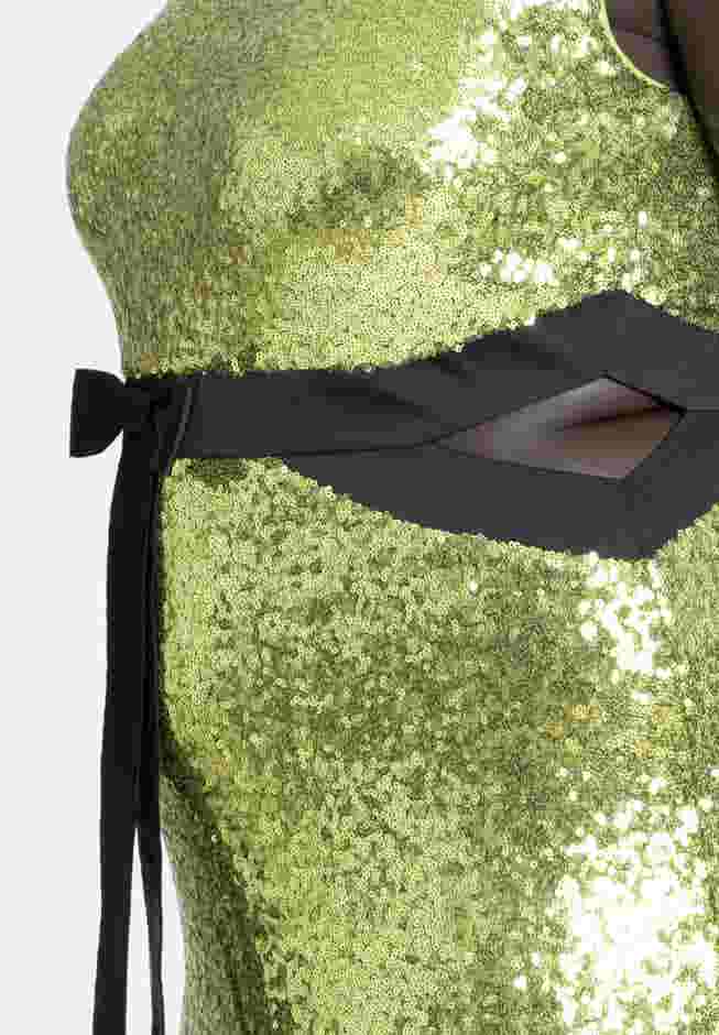 Sleeveless Sequin Column Cutout Dress image number 3