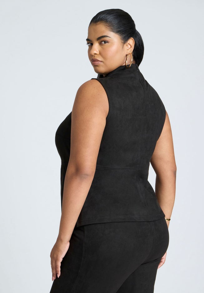 Faux Suede Sleeveless Top image number null