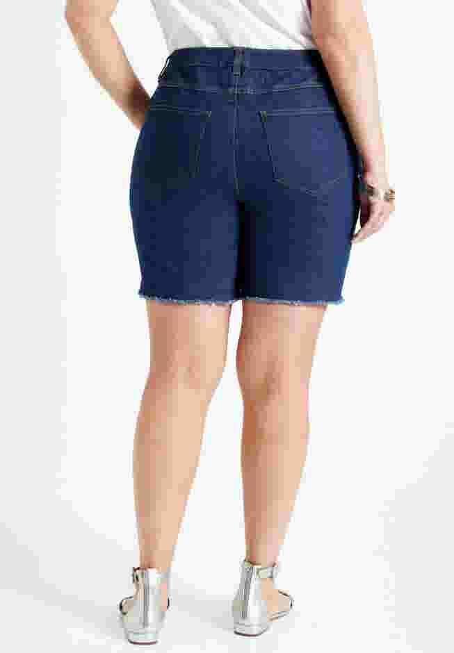 Raw Hem Curvie Fit Denim Shorts image number 1
