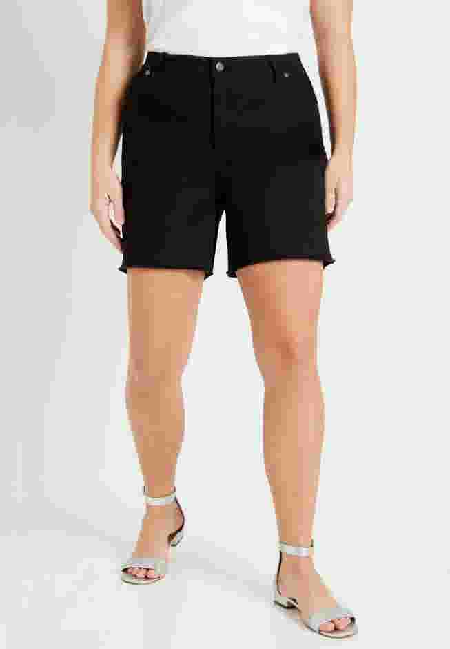 Raw Hem Curvie Fit Denim Shorts image number 0