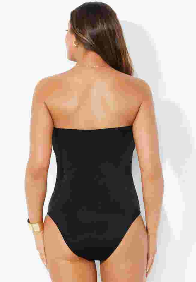 Mesh Wrap Bandeau One Piece Swimsuit image number 1