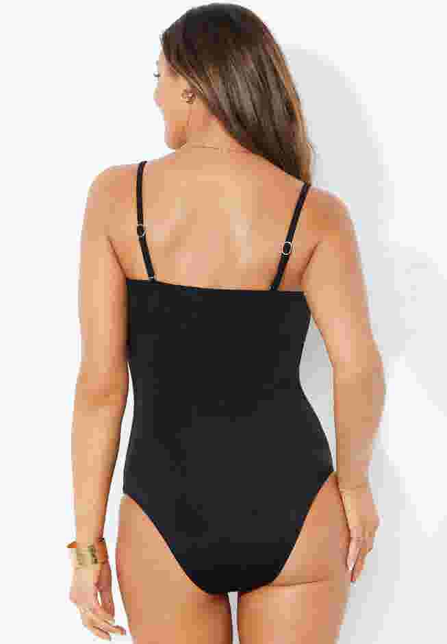 Mesh Wrap Bandeau One Piece Swimsuit image number 4