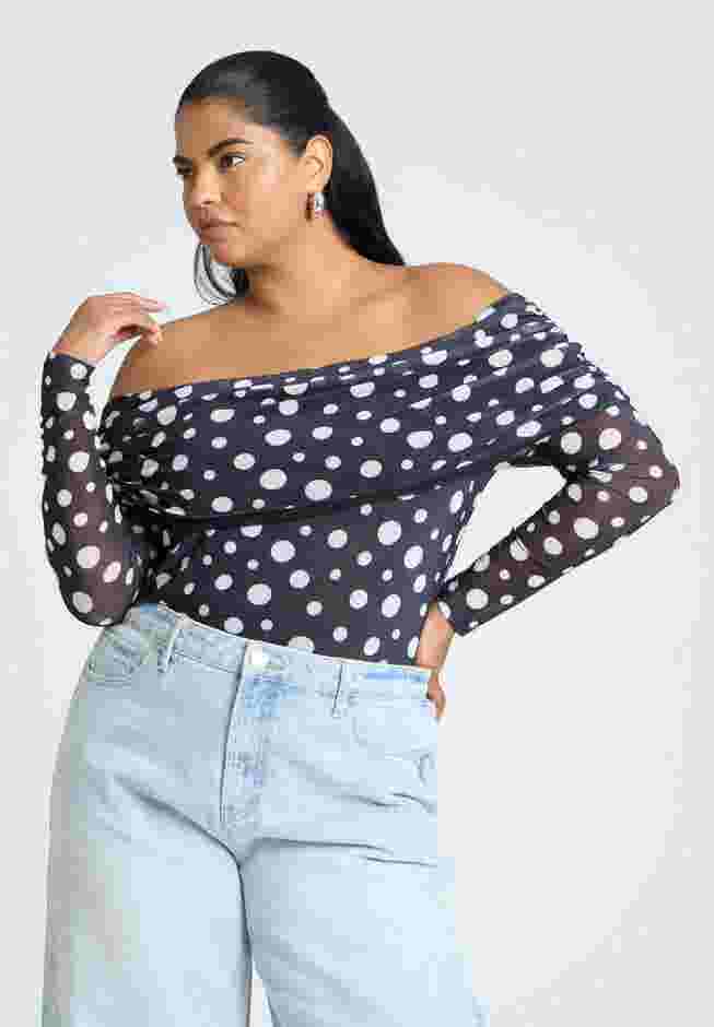 Off The Shoulder Polka Dot Top image number 0