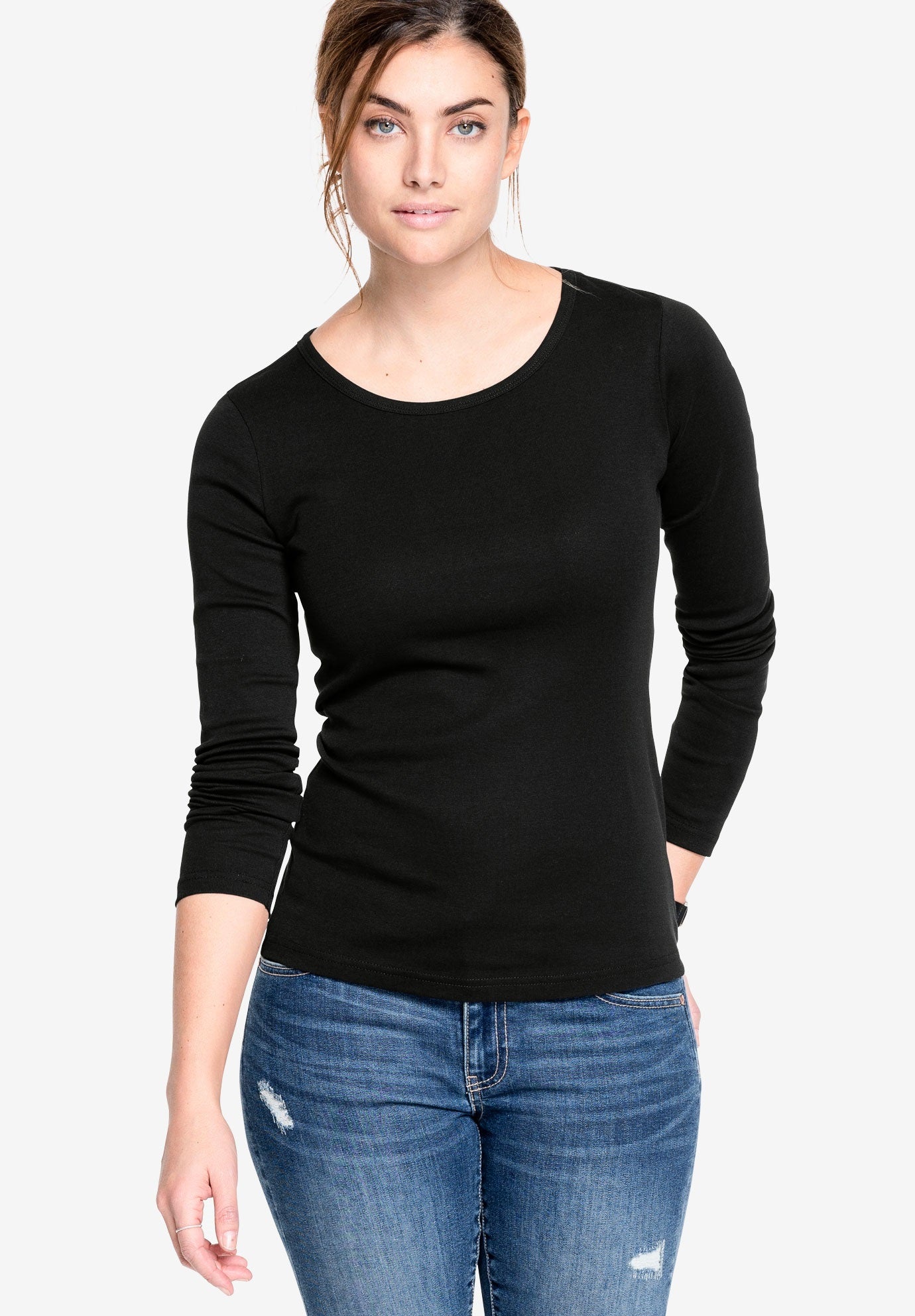 Three-Quarter Sleeve Scoop Neck Tee image number 0